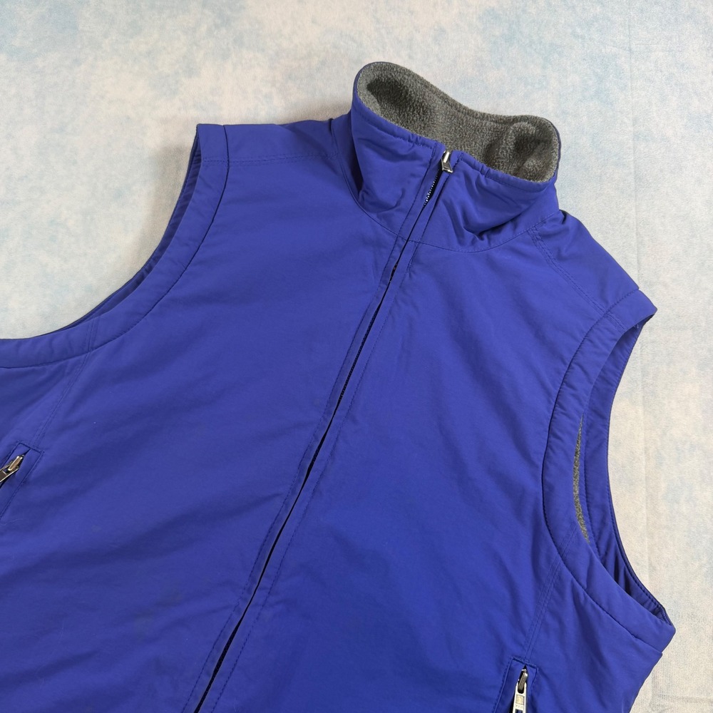 L.L. Bean Fleece Lined Vest Womens S Petite Blue Excellent Full Zip Nylon